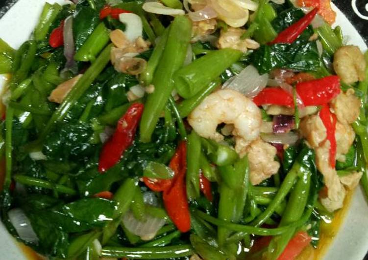 Resep Tumis kangkung udang Kiriman dari ros mey