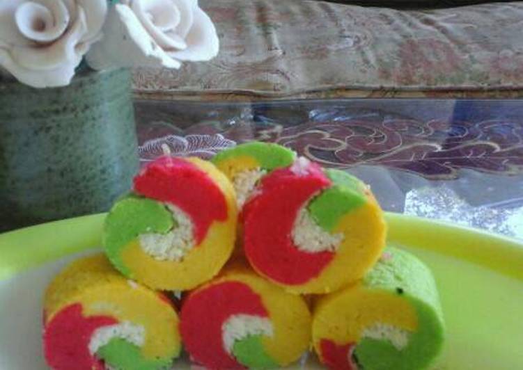 resep Bolu gulung rainbow irit, 1 telur