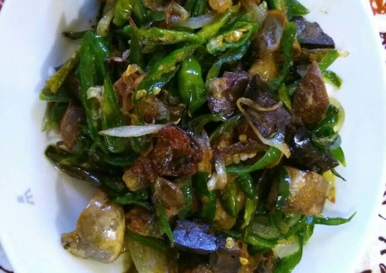 resep lengkap untuk Tumis Cabe Hijau Pedas Manis Hati n Paru Kambing