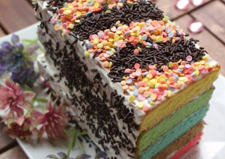 gambar untuk resep Rainbow Cake (tutorial)