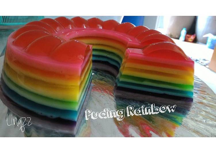 gambar untuk resep makanan Agar agar rainbow