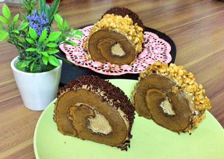 resep masakan Mocha nought roll cake (Bolu Gulung)