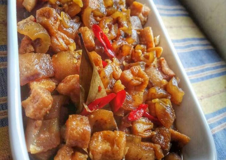 Oseng Kulit Sapi-Tahu