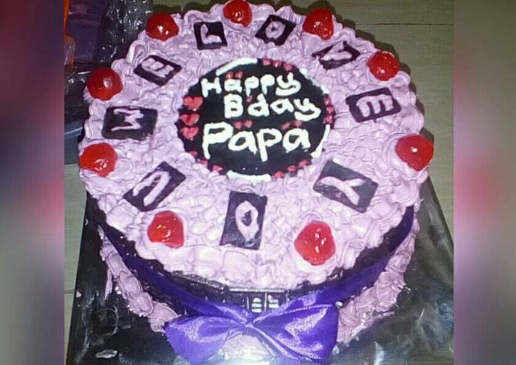 Resep Simple Birthday Cake with base Nutricake Karya dapur_ranti