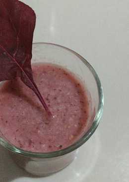 Smoothie pisang, bayam merah dan nanas