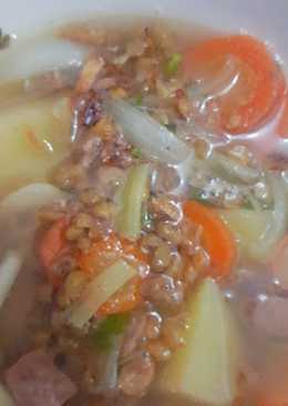 Soup daging kacang hijau slow cooker