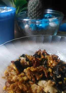 Jamur + telur orak arik tumis saus tiram