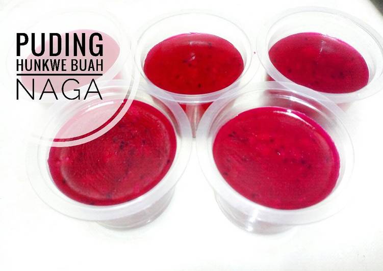 bahan dan cara membuat Puding hunkwe buah naga