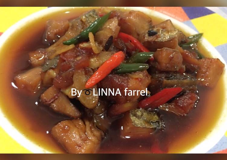 resep makanan Ikan??Asin tenggiri masak Asam manis