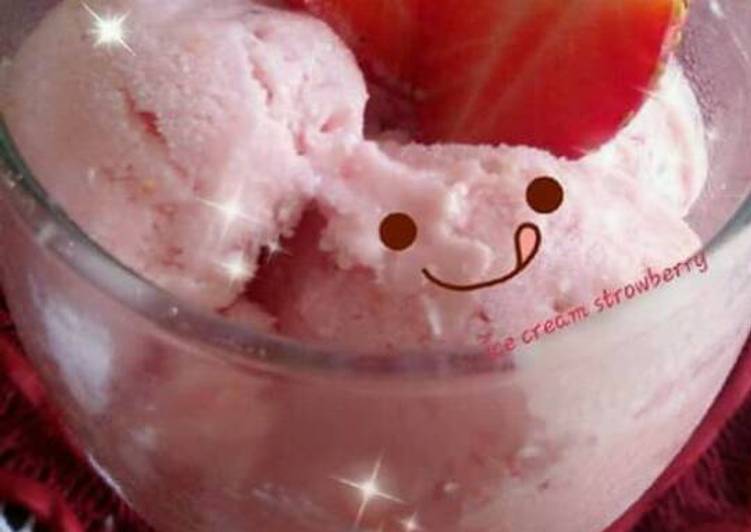 gambar untuk cara membuat Ice cream strowberry