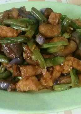 Tempe terong buncis bumbu kecap