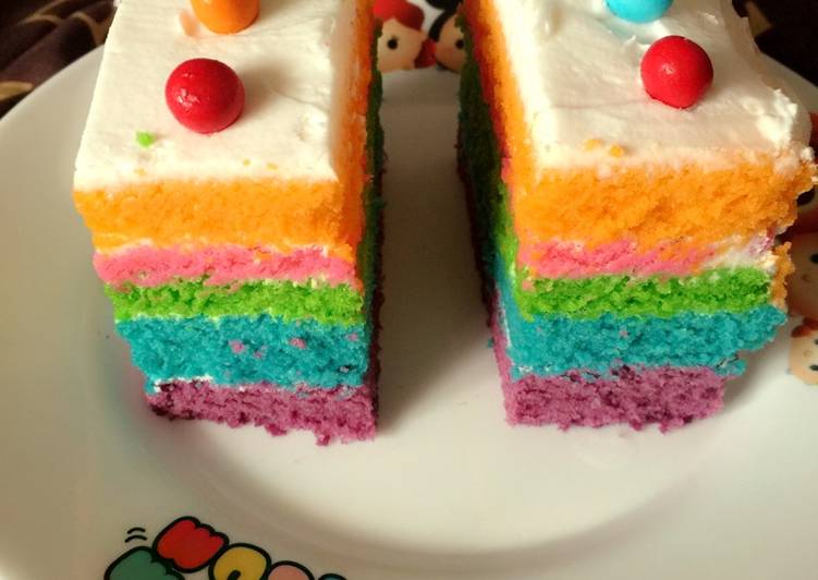 resep makanan Rainbow cake Ny.Liem