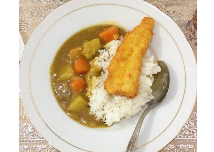 cara membuat Fish Katsu with Curry Rice