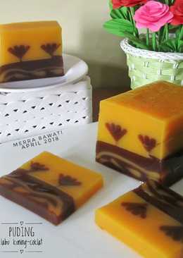 Puding Labu Kuning-Coklat Bentuk Rumput