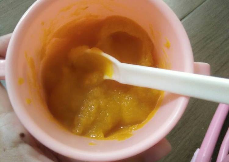 resep masakan Pure Kabocha Mpasi 6m baby ara