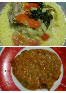 Sayur ayam kuah kuning plus sambal tomat