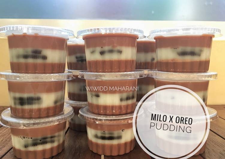 resep masakan Milo x Oreo Pudding