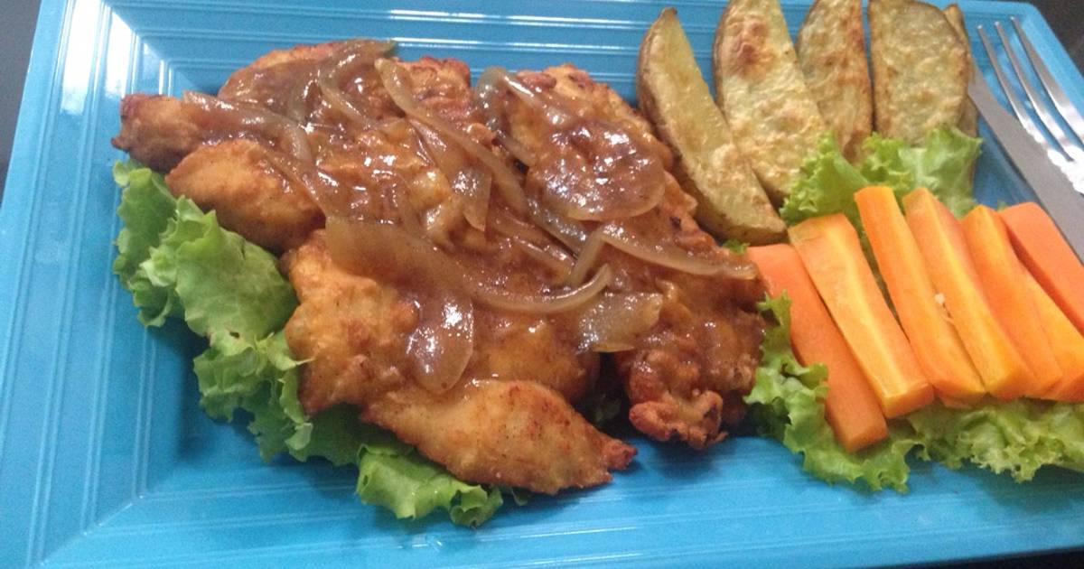 Resep Chicken steak with roast potato ala Lenka Wilona