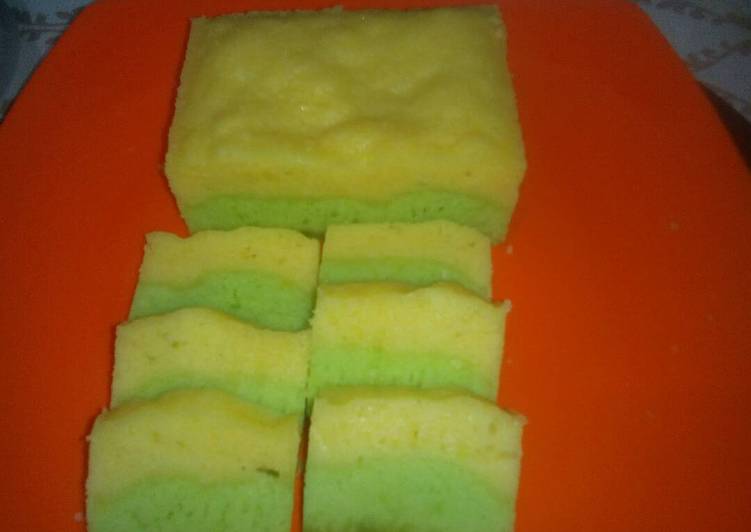 resep masakan Brownies Kukus Pandan Keju (no mixer)