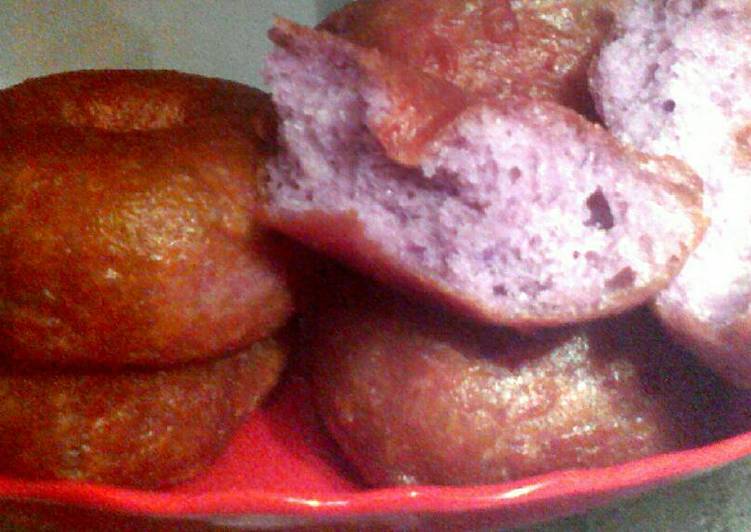 gambar untuk resep Donat eggless ubi ungu