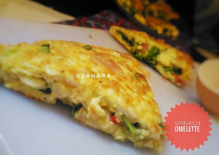 resep makanan Spinach Omelette (Telur Dadar Bayam)