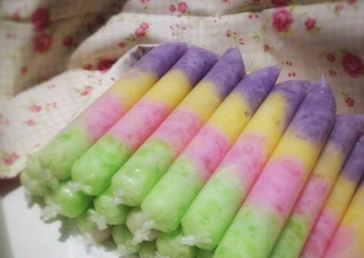 resep lengkap untuk Es Jelly Rainbow