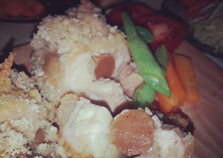 gambar untuk cara membuat Chicken Cordon Bleu (Sosis Sapi oven)