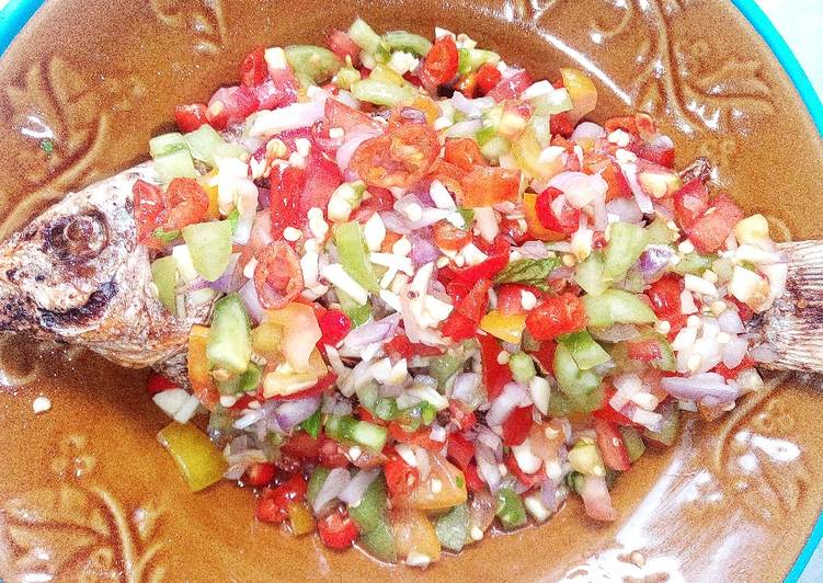 Ikan tombro sambel matah#pejuang dapur #peduli kanker payudara # recipe main photo
