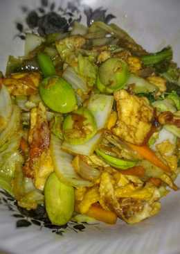 Oseng pete telur sayur
