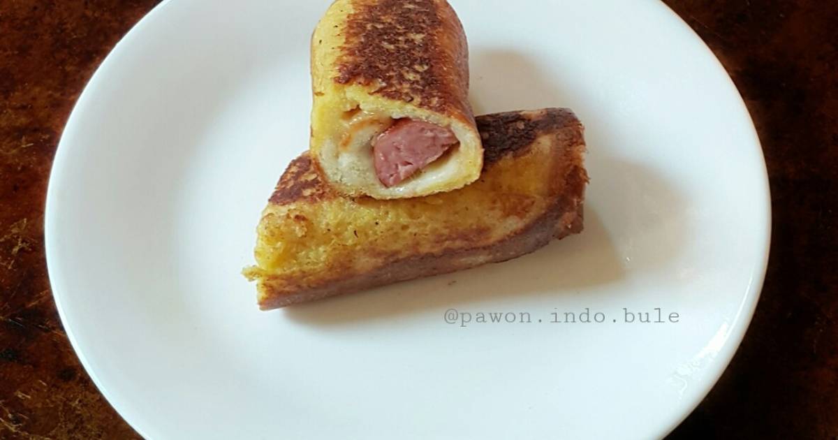 Resep French Toast Roll isi Sosis Keju by Pawon Indo Bule