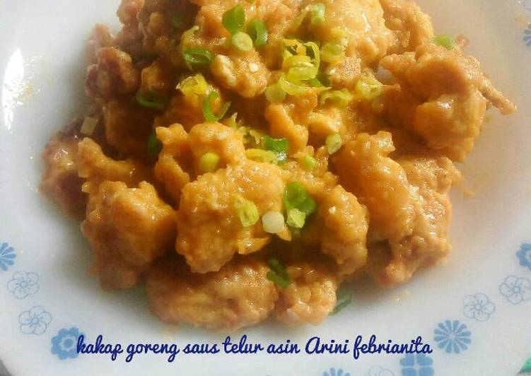 resep Kakap goreng saus telur asin