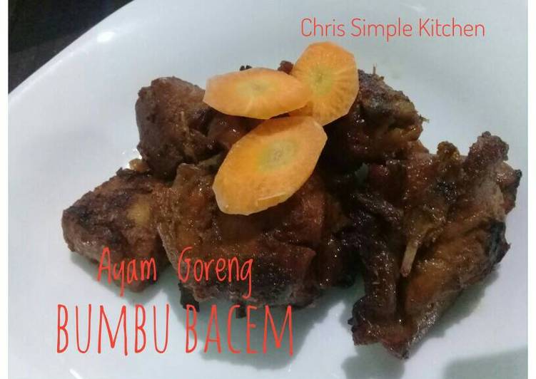 cara membuat Ayam Goreng Bumbu Bacem (Ungkep)