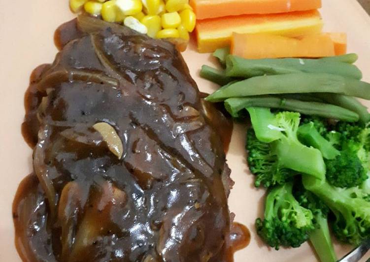 bahan dan cara membuat Beef Steak Saus Blackpaper