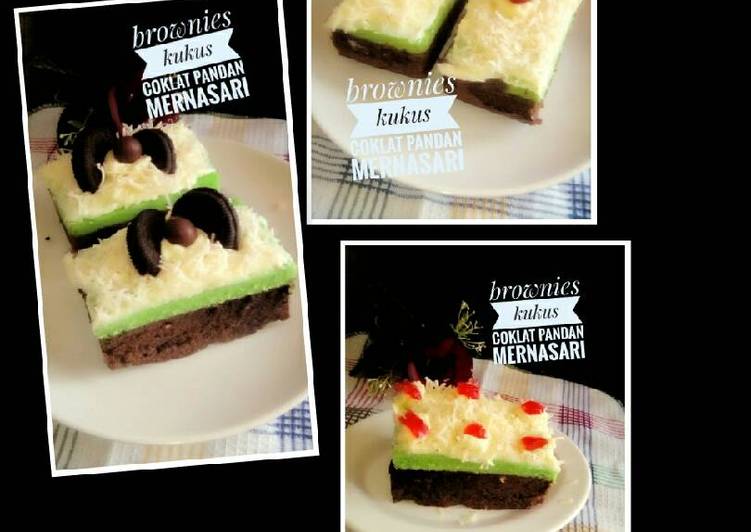 gambar untuk resep makanan Brownies kukus coklat pandan