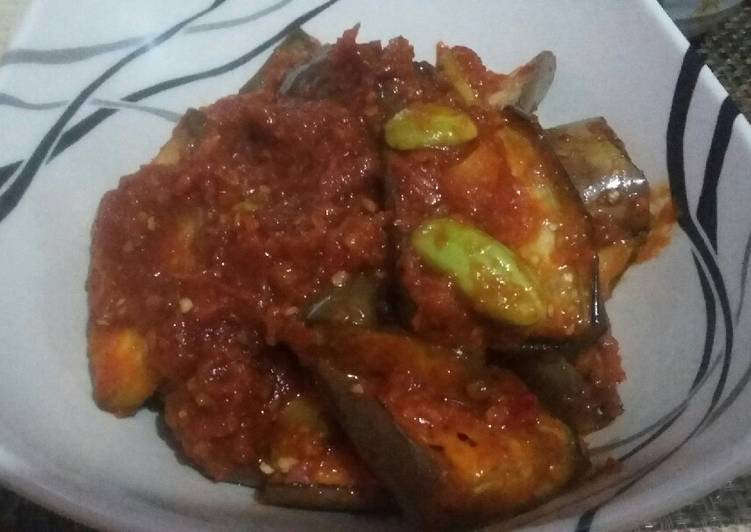 resep Balado terong bakar pete (menu diet)