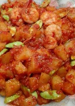 Kentang udang plus pete balado
