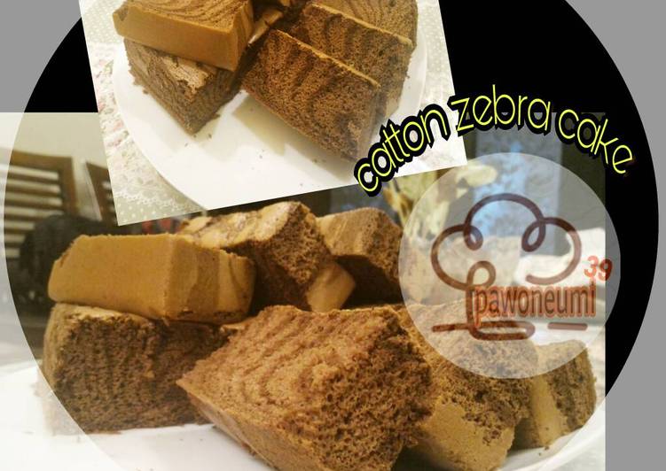 resep makanan Cotton cake zebra