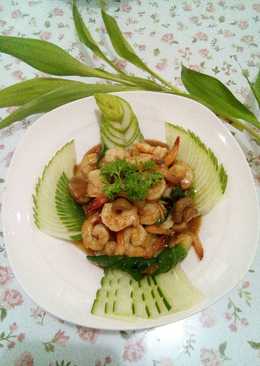 Udang jamur saus tiram