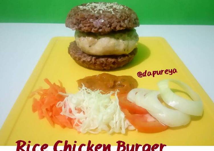 resep lengkap untuk Rice Chicken Burger