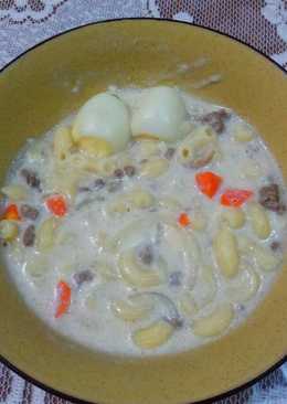 Sup cream makaroni daging cincang