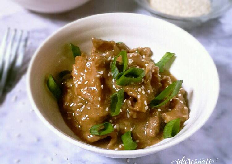 gambar untuk resep makanan Beef Teriyaki bumbu instan #kitaberbagi (daging sapi teriyaki)