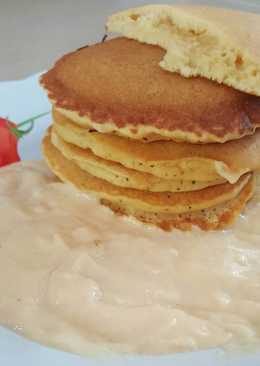 Pancake dengan vla vanilla