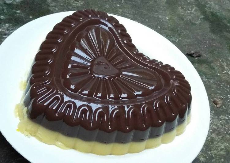 gambar untuk cara membuat Puding Jagung Lapis Coklat