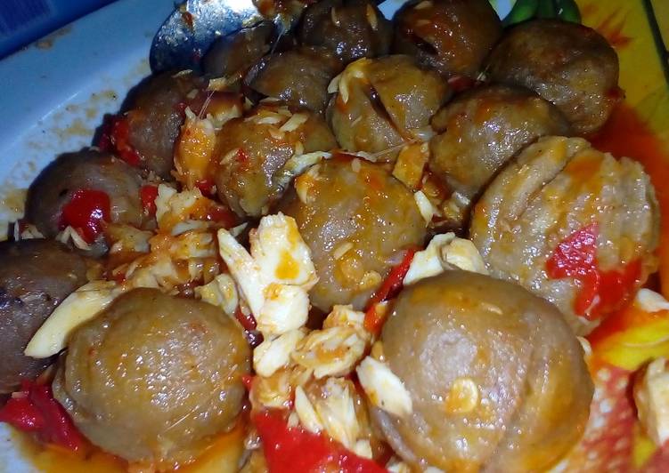 Resep Balado bakso with ikan bakar Kiriman dari Arin Prirawi