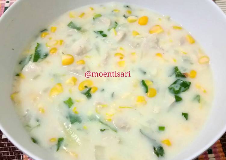 gambar untuk resep Soup krim ayam jagung