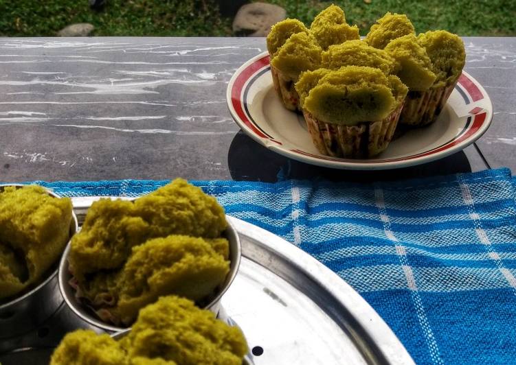 resep lengkap untuk Bolu Kukus Pandan - tanpa soda