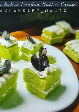 Bolu kukus pandan butter cream