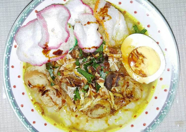 cara membuat Bubur Ayam Kuah Kuning