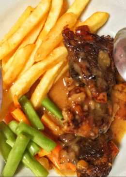 Roasted Beef Ribs (Iga Bakar) with brown sauce