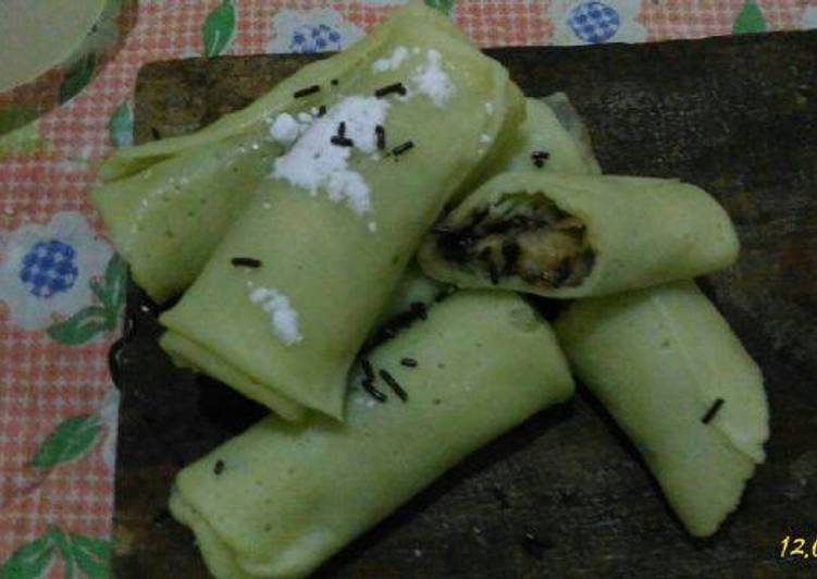 resep lengkap untuk Dadar gulung pisang coklat